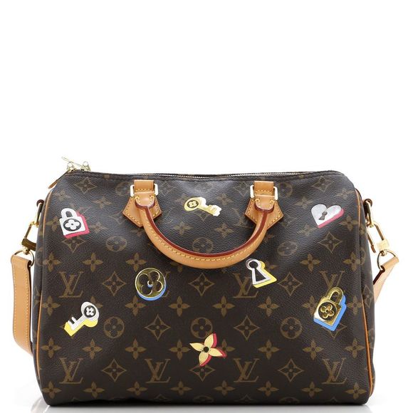 Louis Vuitton Speedy Bandouliere Bag Limited Edition Love Lock Monogram Canvas 3 - Picture 1 of 8